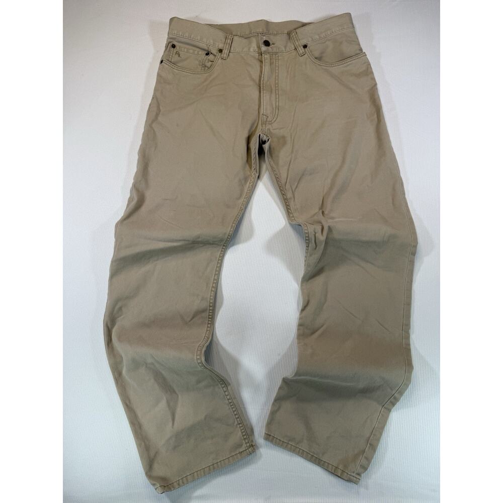 Polo Ralph Lauren Mens 34x32 Khaki Tan Cotton Twill 5-Pocket Straight Leg Pants
